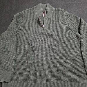 LL Bean Men's Green Qtr-zip Sweater
